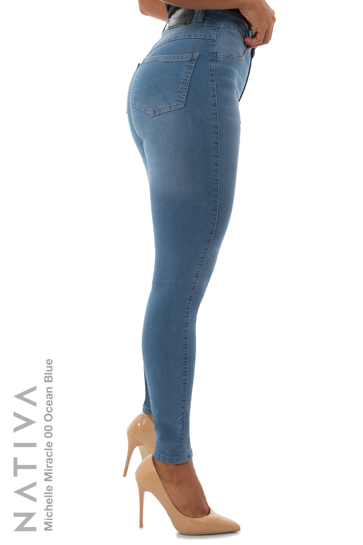 SUPER SKINNY JEANS, MICHELLE MIRACLE 00 OCEAN BLUE, Talle Alto. Moldeador. Movimiento Intenso. Tecnología No Stress®